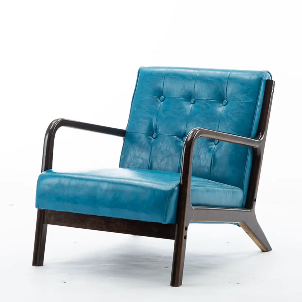 Blackish Green Tear Resistant Leather Loveseat with Arm Image - 6