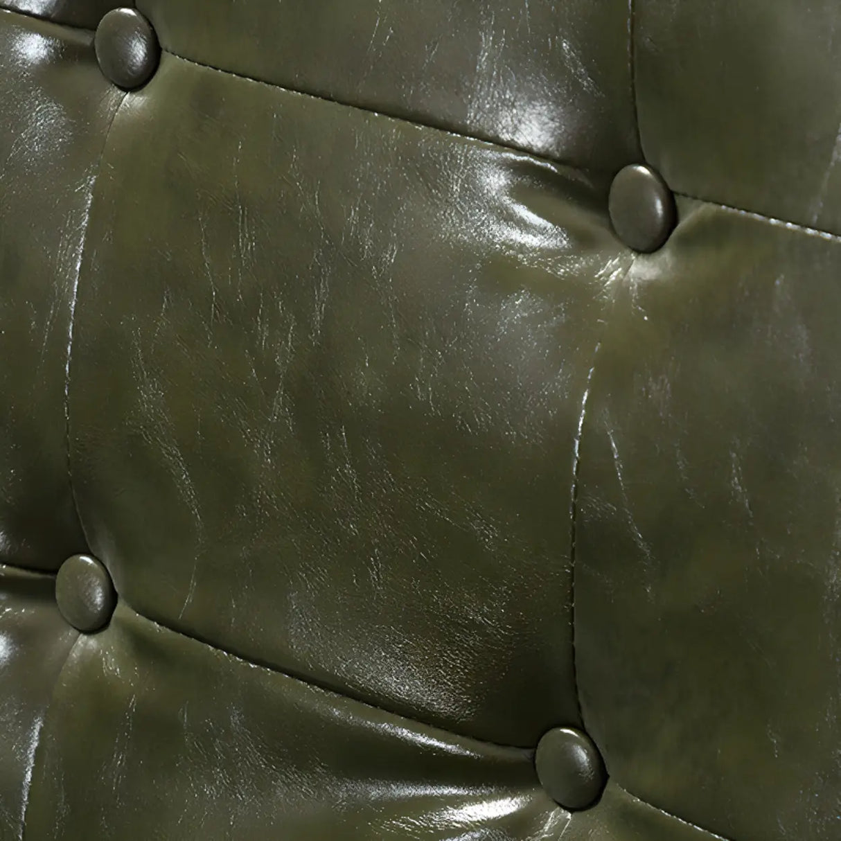 Blackish Green Tear Resistant Leather Loveseat with Arm Image - 7