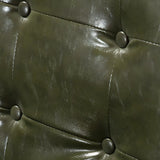 Blackish Green Tear Resistant Leather Loveseat with Arm Image - 7