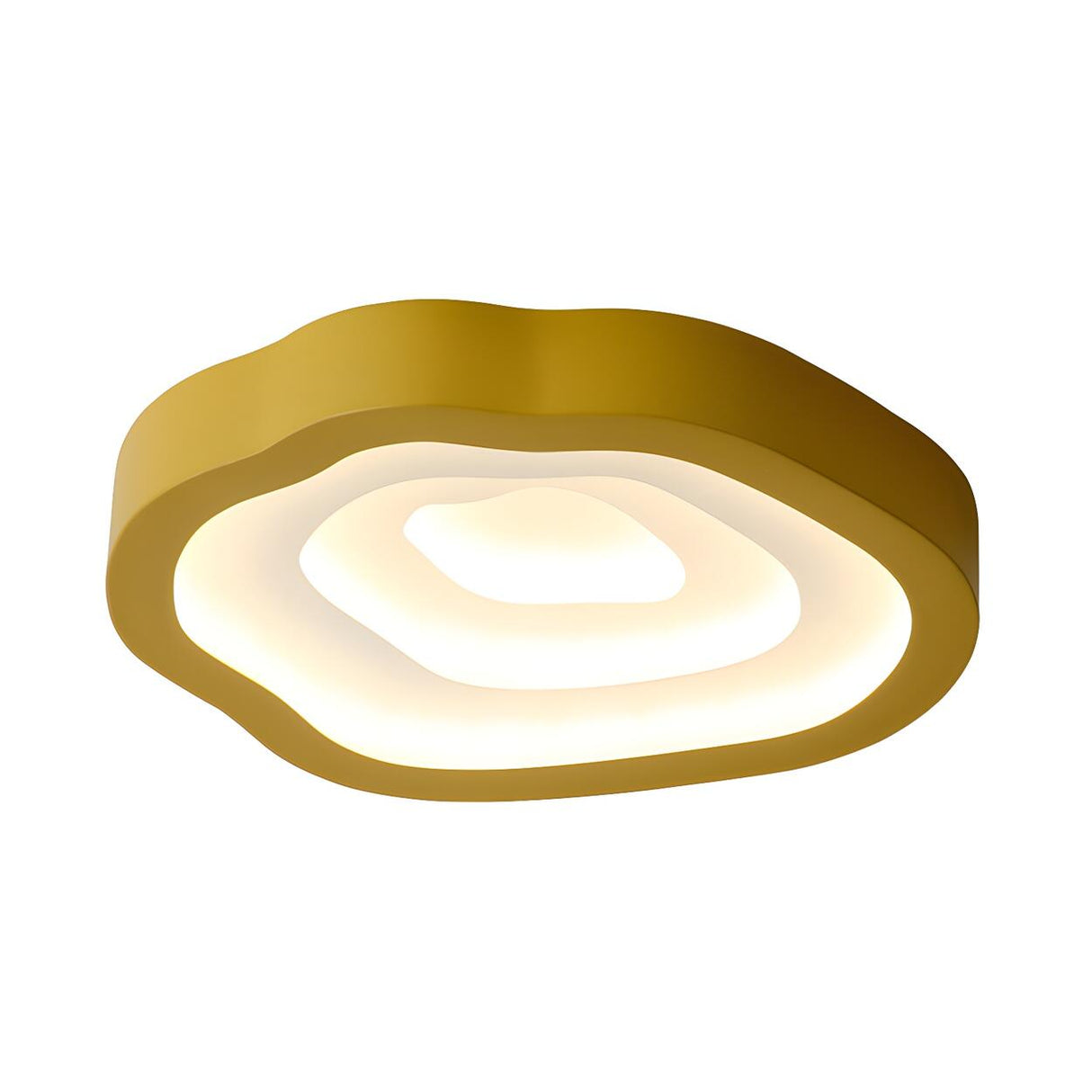 Blue Annual Rings Drum LED Flush Mount Ceiling Light Image - 12
