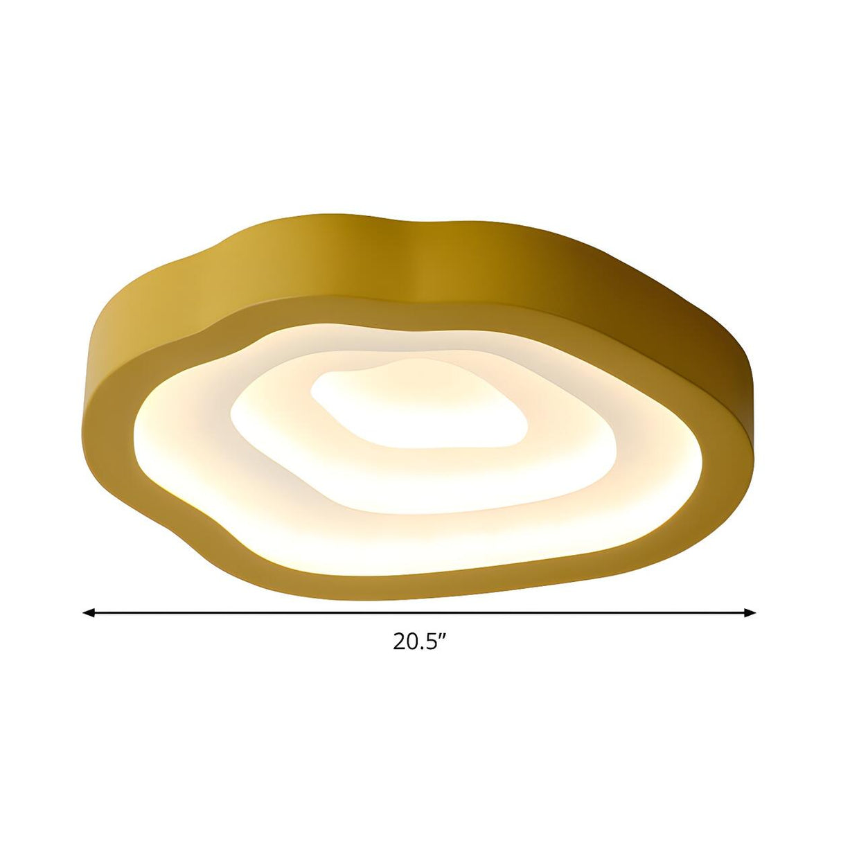 Blue Annual Rings Drum LED Flush Mount Ceiling Light Image - 13