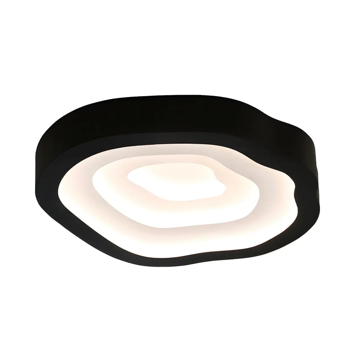 Blue Annual Rings Drum LED Flush Mount Ceiling Light Image - 16
