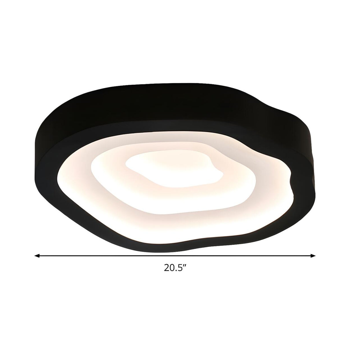 Blue Annual Rings Drum LED Flush Mount Ceiling Light Image - 17