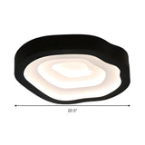 Blue Annual Rings Drum LED Flush Mount Ceiling Light Image - 17