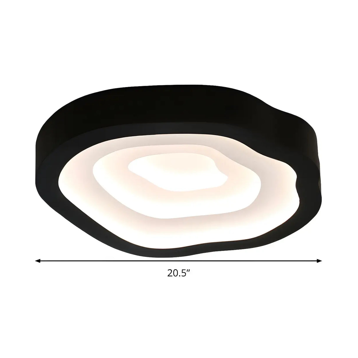 Blue Annual Rings Drum LED Flush Mount Ceiling Light Image - 17