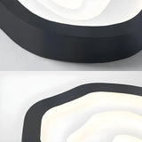 Blue Annual Rings Drum LED Flush Mount Ceiling Light Image - 18