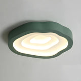 Blue Annual Rings Drum LED Flush Mount Ceiling Light Image - 6