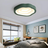 Blue Annual Rings Drum LED Flush Mount Ceiling Light Image - 7