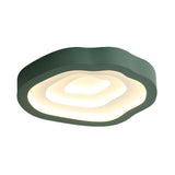 Blue Annual Rings Drum LED Flush Mount Ceiling Light Image - 8