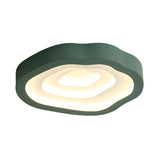Blue Annual Rings Drum LED Flush Mount Ceiling Light Image - 8