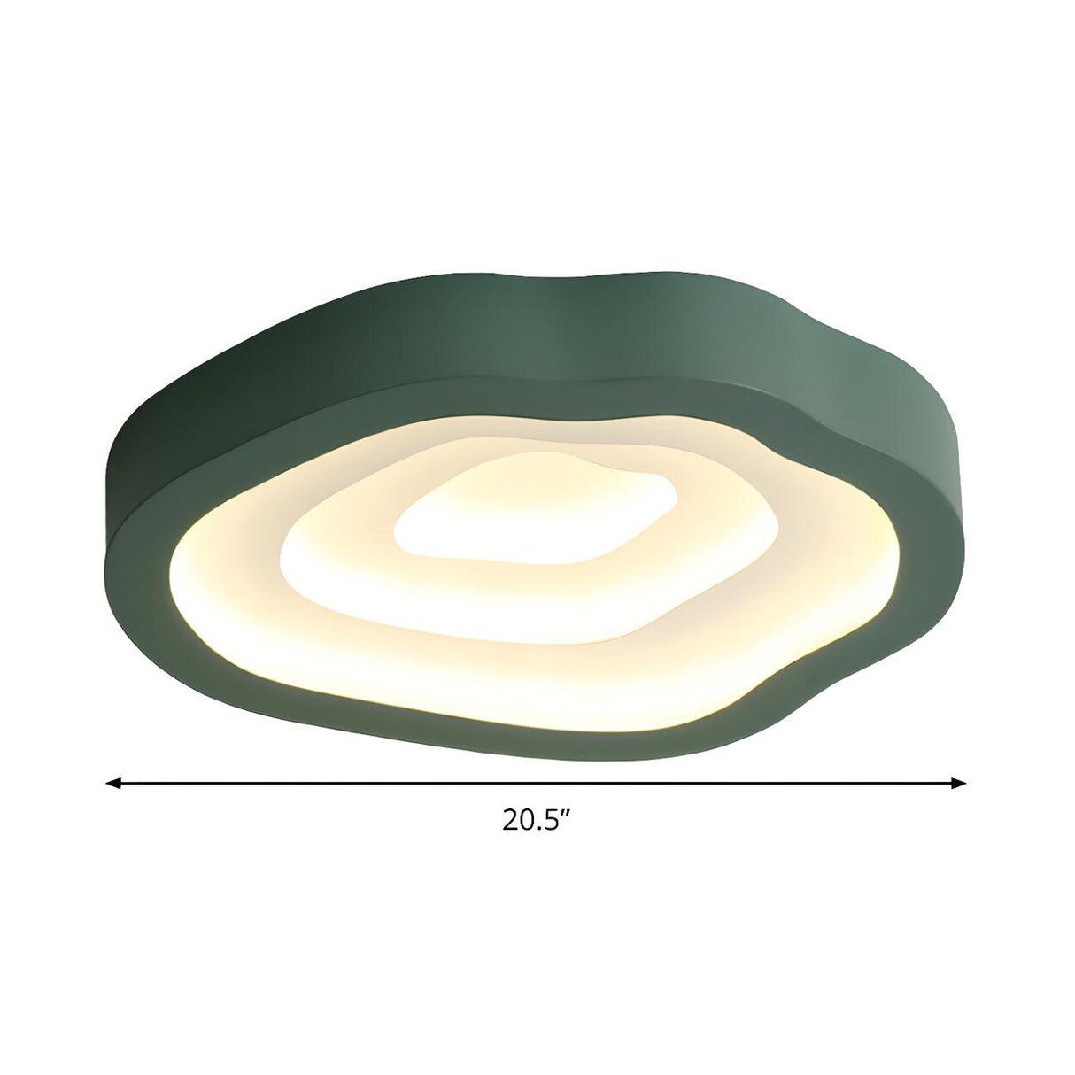 Blue Annual Rings Drum LED Flush Mount Ceiling Light Image - 9
