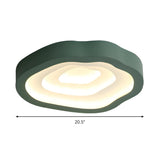 Blue Annual Rings Drum LED Flush Mount Ceiling Light Image - 9