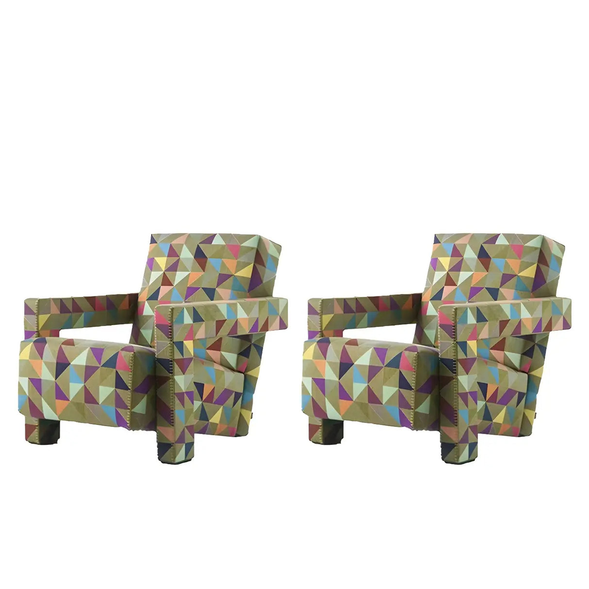 Blue Cotton Fabric Fixed Back Reclining Lounge Chair Image - 17