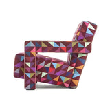 Blue Cotton Fabric Fixed Back Reclining Lounge Chair Image - 4