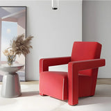 Blue Cotton Fabric Fixed Back Reclining Lounge Chair Image - 8