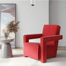 Blue Cotton Fabric Fixed Back Reclining Lounge Chair Image - 8
