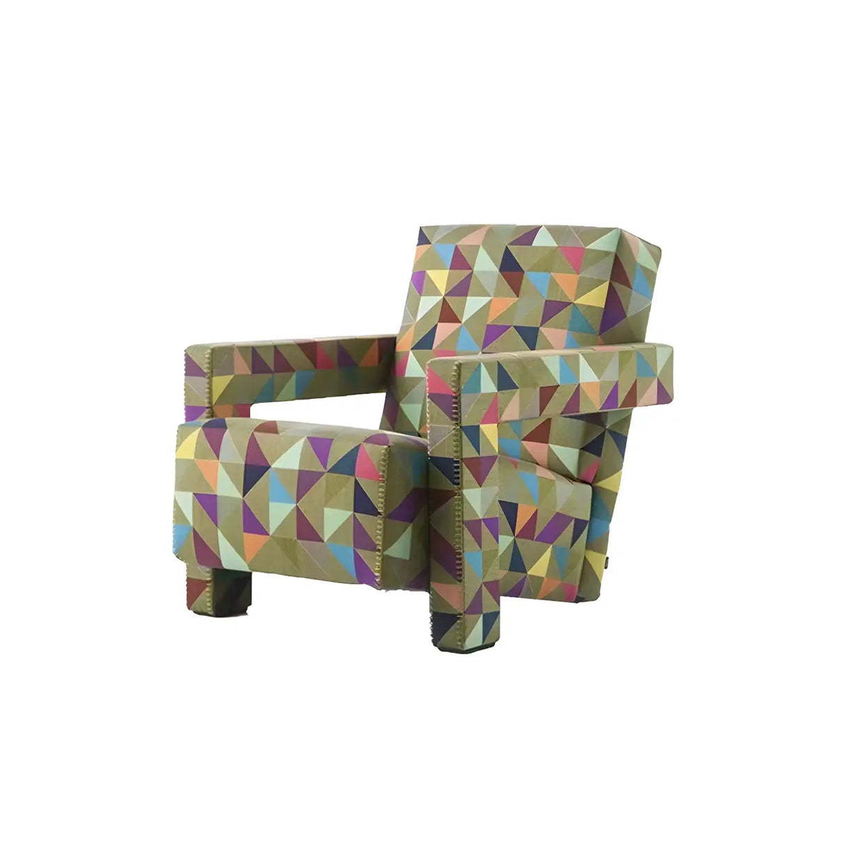 Blue Cotton Fabric Fixed Back Reclining Lounge Chair Image - 9