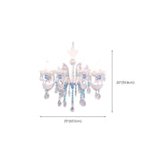 Blue Crystal Pearl Candelabra Living Room Chandelier Image - 10