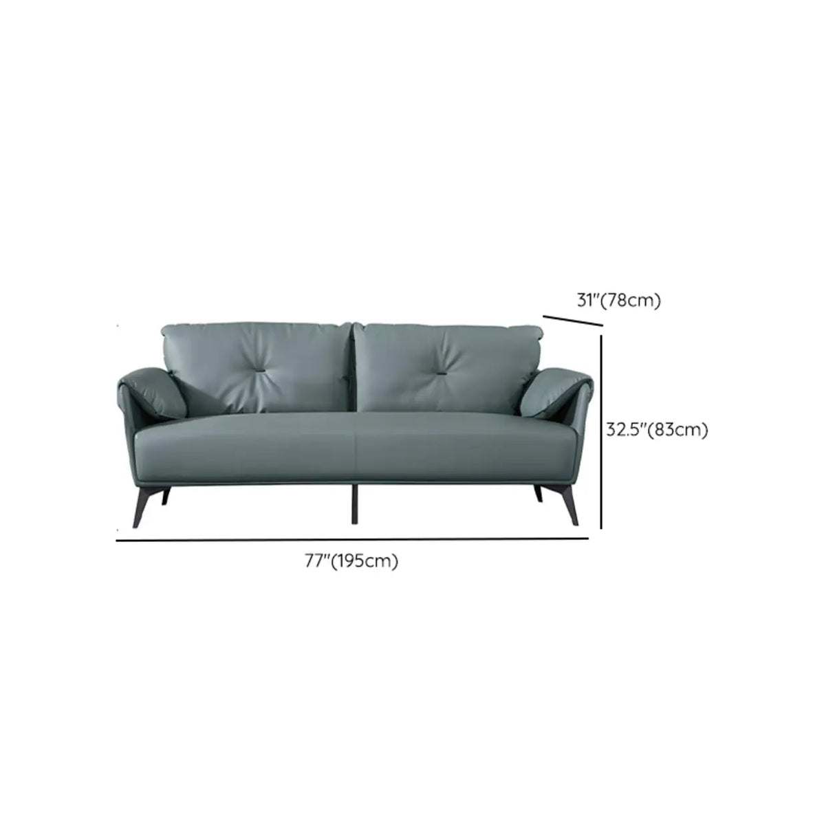 Blue Faux Leather Wooden Frame Reception Sofa Set Image - 16