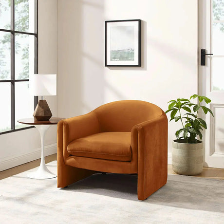 Blue Flannel Removable Cushions Fixed Back Arm Chair Image - 2