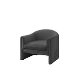 Blue Flannel Removable Cushions Fixed Back Arm Chair Image - 7
