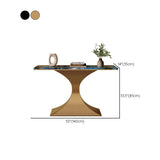Blue-Gold Elegant Curved Base Marble Top Console Table Image - 11