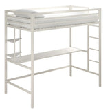 Blue Guardrail Twin Alloy Bunk Bed with Desk and Stairs Image - 11