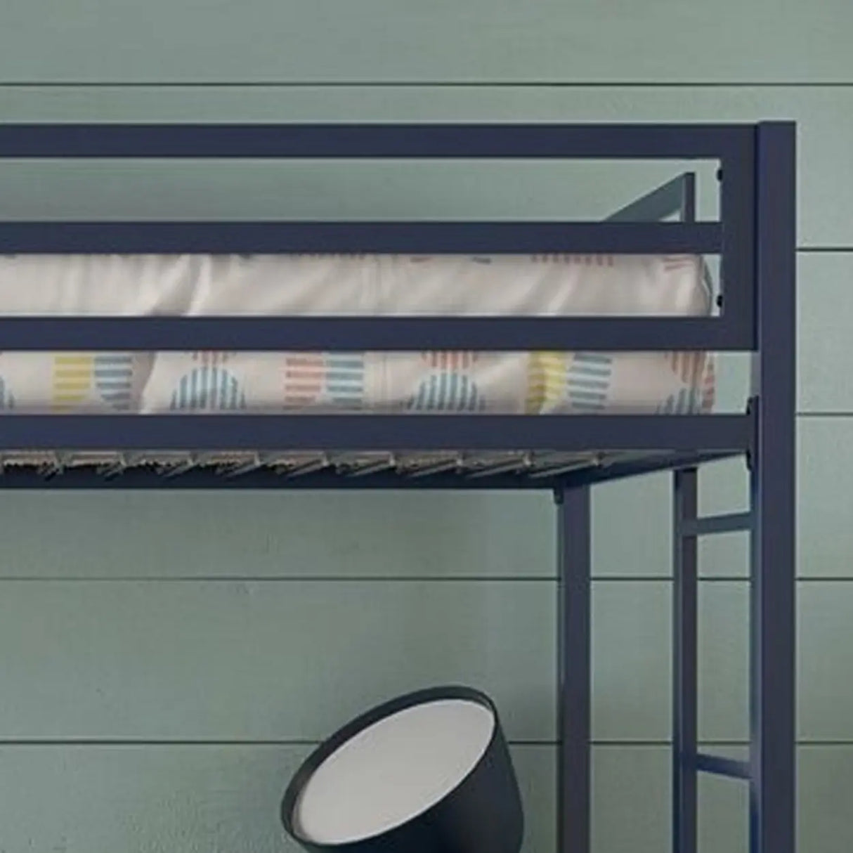 Blue Guardrail Twin Alloy Bunk Bed with Desk and Stairs Image - 8