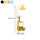 Blue Modern Cone Fabric Floor Lamp with Side Table #size
