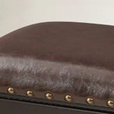 Blue Rectangular Wood Upholstered Accent Vanity Stool Image - 7