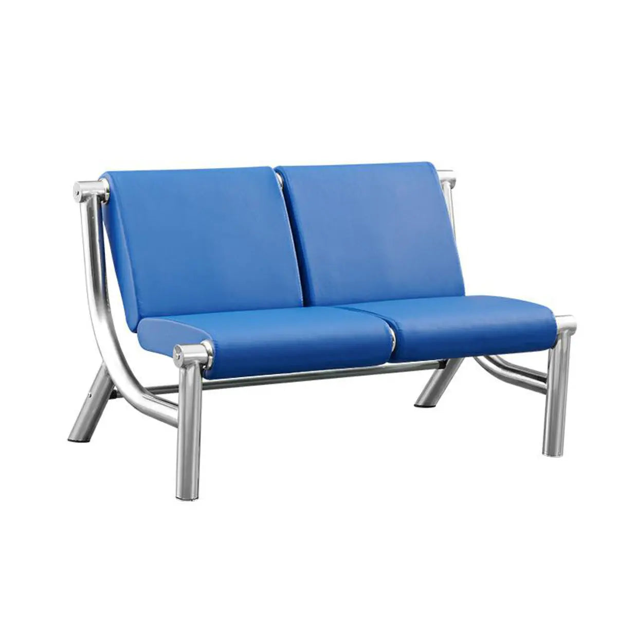 Blue Scratch Resistant Faux Leather 2-Seat Beam Seating Image - 10