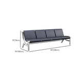 Blue Scratch Resistant Faux Leather 2-Seat Beam Seating Image - 20
