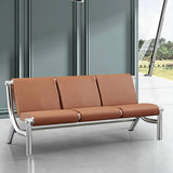Blue Scratch Resistant Faux Leather 2-Seat Beam Seating Image - 4