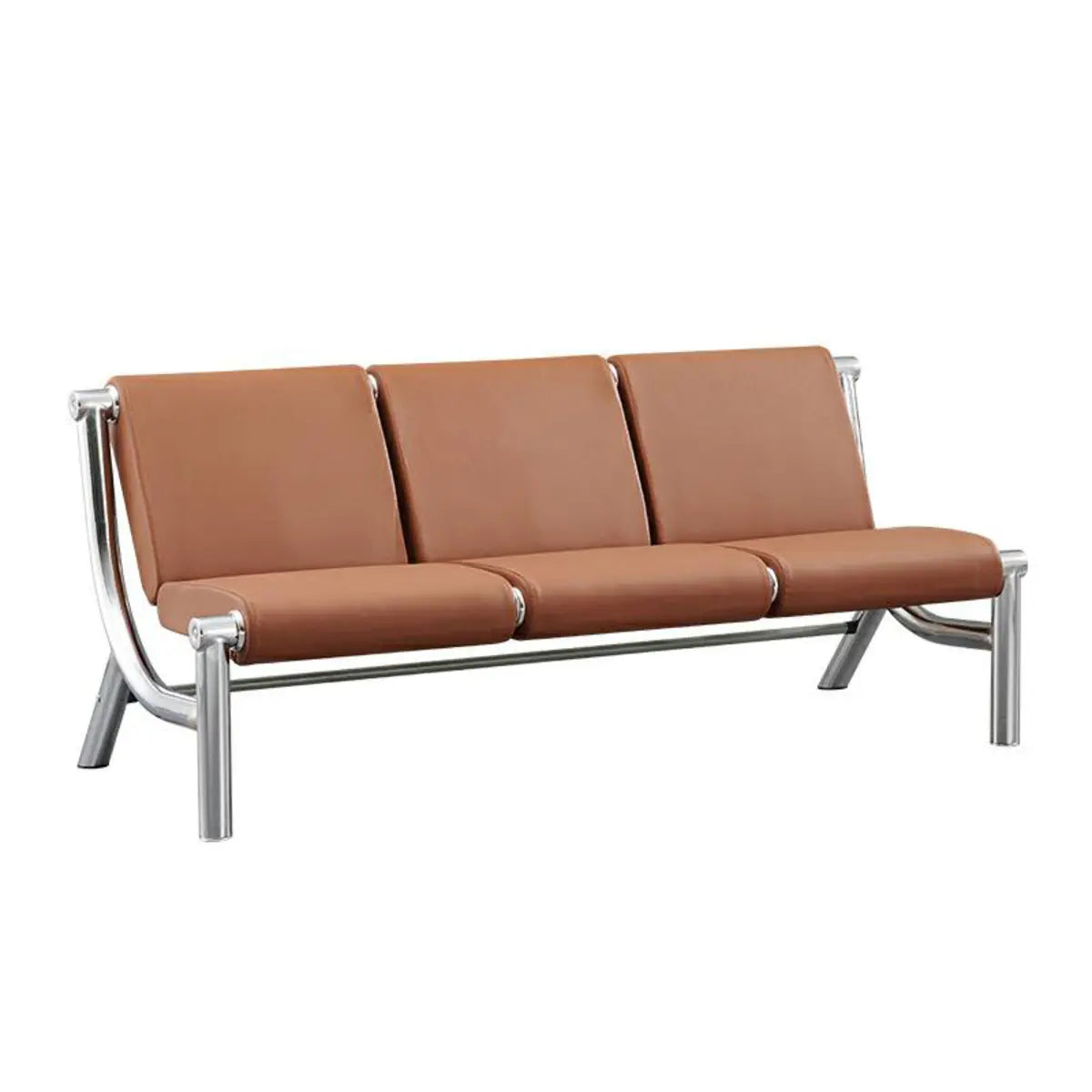 Blue Scratch Resistant Faux Leather 2-Seat Beam Seating Image - 5