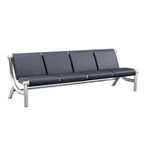 Blue Scratch Resistant Faux Leather 2-Seat Beam Seating Image - 7