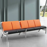 Blue Scratch Resistant Faux Leather 2-Seat Beam Seating Image - 8