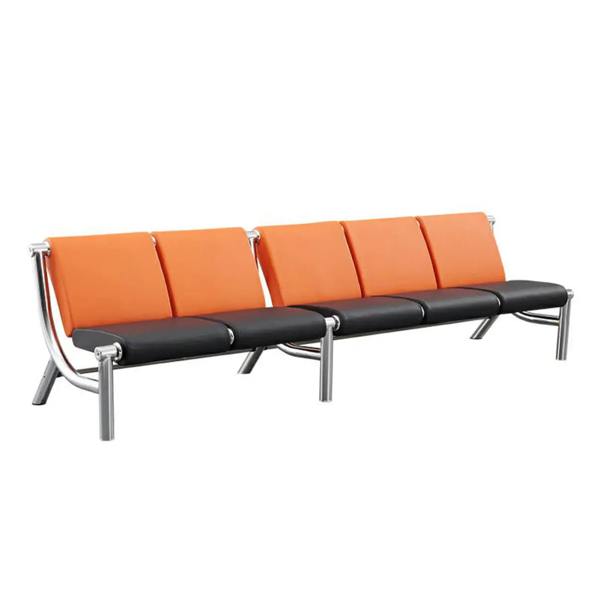 Blue Scratch Resistant Faux Leather 2-Seat Beam Seating Image - 9