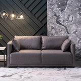 Blue Stain Resistant Tech Cloth Square Arm Loveseat Image - 16