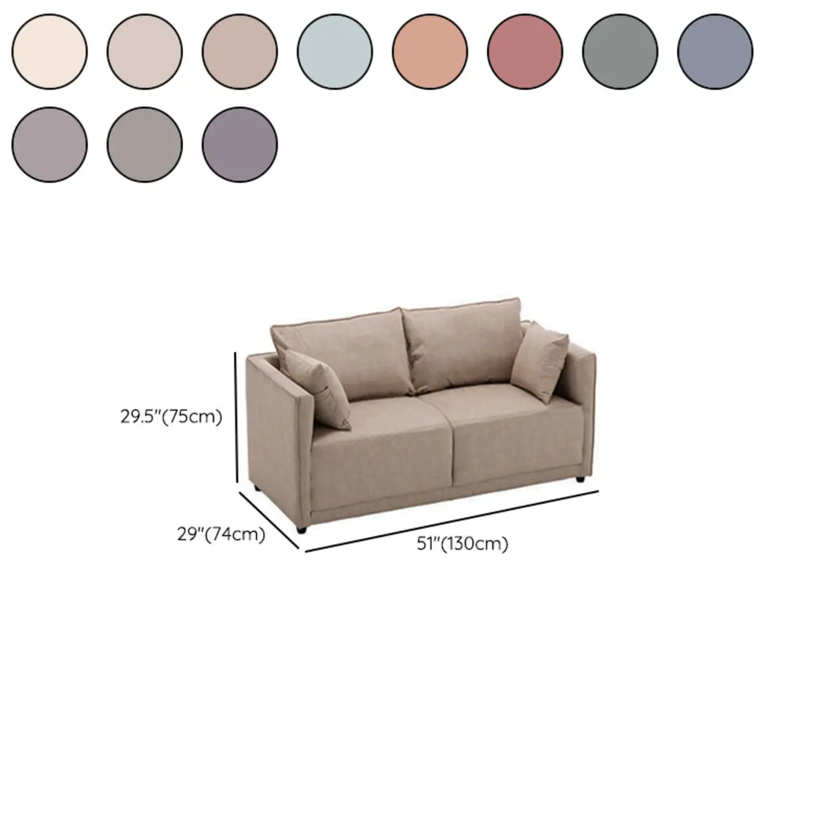 Blue Stain Resistant Tech Cloth Square Arm Loveseat 