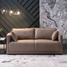 Blue Stain Resistant Tech Cloth Square Arm Loveseat Image - 5