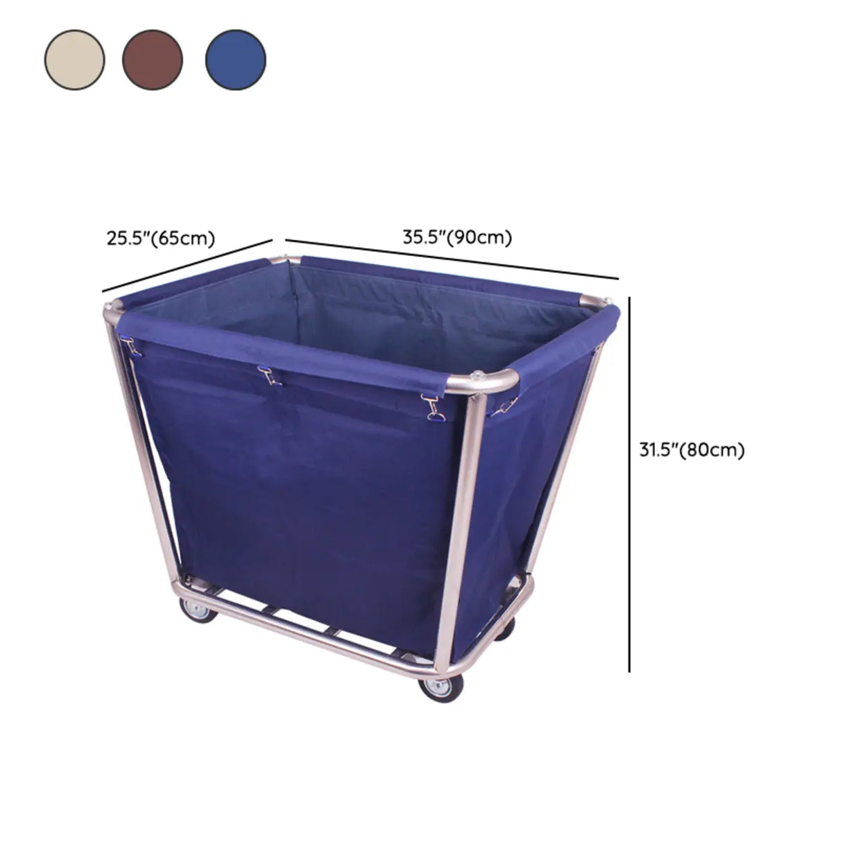 Blue Stainless Steel Large Storage Utility Carts 