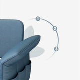 Blue Tech Cloth Flared Arm Cushion Back Storage Sleeper Image - 10
