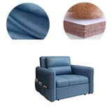 Blue Tech Cloth Flared Arm Cushion Back Storage Sleeper Image - 11
