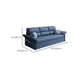 Blue Tech Cloth Flared Arm Cushion Back Storage Sleeper Image - 21