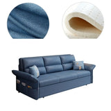Blue Tech Cloth Flared Arm Cushion Back Storage Sleeper Image - 4