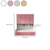 Blue Twin Storage Wood Storage Bed with Bookcase and Drawers #size