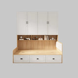 Blue Twin Storage Wood Storage Bed with Bookcase and Drawers Image - 5