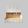 Blue Twin Storage Wood Storage Bed with Bookcase and Drawers Image - 5