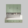 Blue Twin Storage Wood Storage Bed with Bookcase and Drawers Image - 7