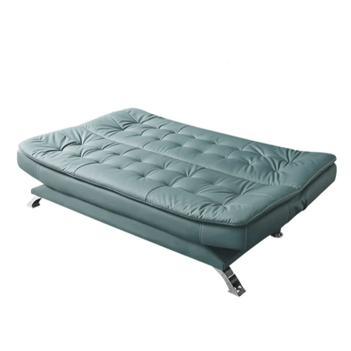 Blue Upholstered Back Wood Frame Armless Sofa with Legs Image - 10